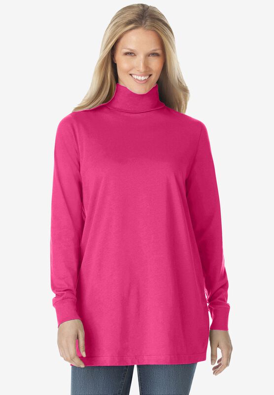 Woman Within Womens Plus Size Thermal Turtleneck Long Underwear Top